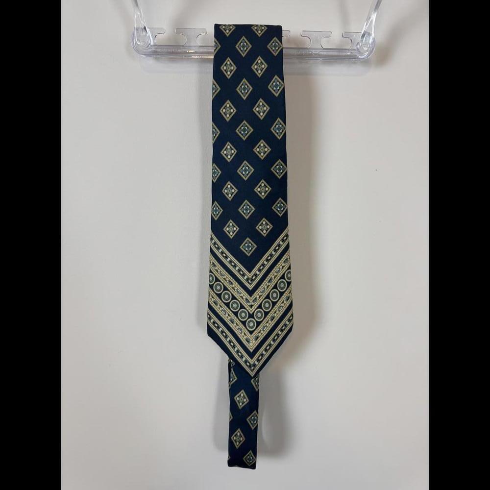 Van Dyke & New Book Silk Tie - Elegant Navy Geometric Design